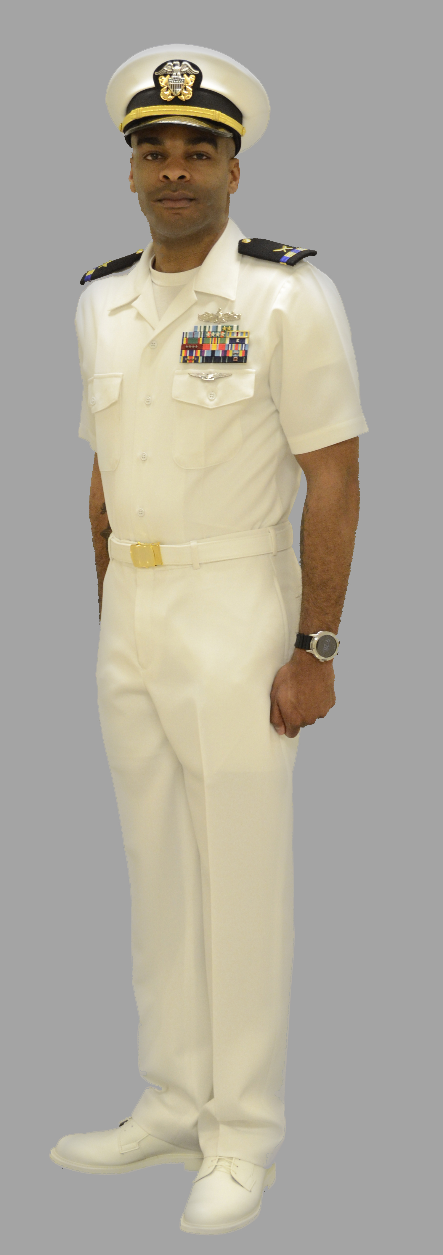 Smiling Caucasian Naval Officer In Winter Whites Uniform Stock Photo ...